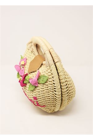 Round handbag with Capri Bouganvillea Capridea | TONDABAGBOUGANVILLEA